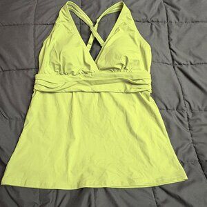 Lands' End V-Neck Plunge X Back Tankini Top - Size: Small Long - NWT